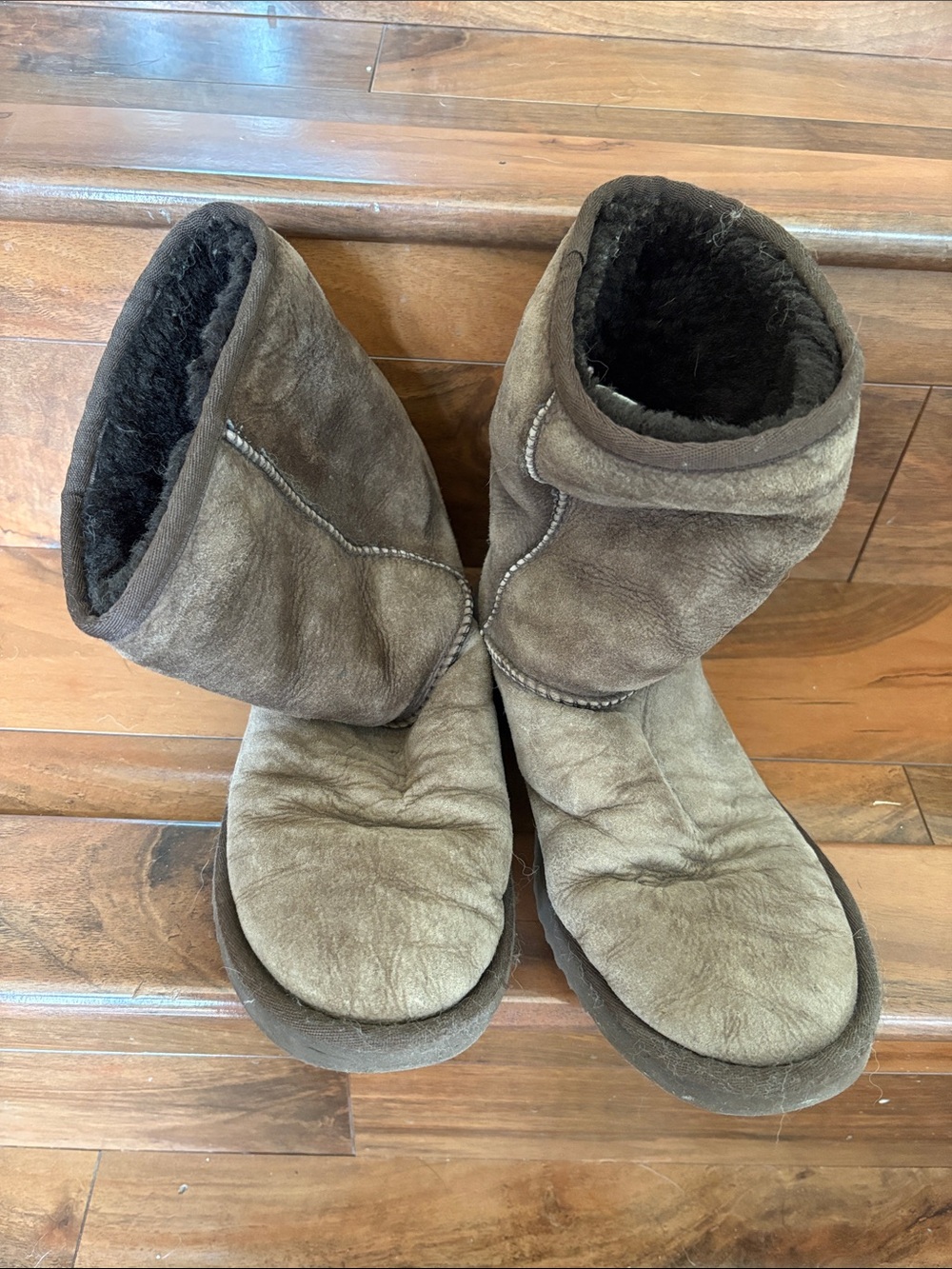 UGG Chestnut Brown Suede Shearling Booties